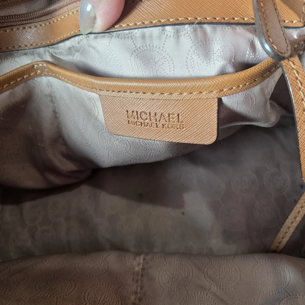 Michael Michael Kors Selma Large Leather Satchel Bag Luggage Brown AUTHENTC